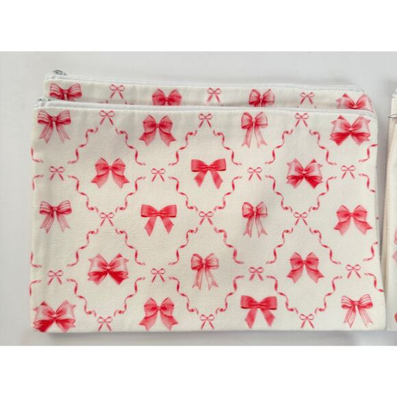 Set of 10 Bows & Hearts zippered pouches - Picture 6 of 8